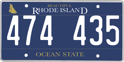 RI license plate 474435