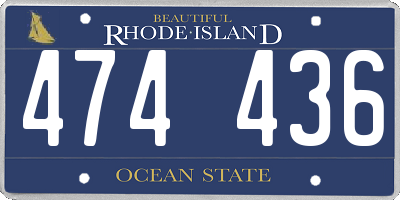 RI license plate 474436