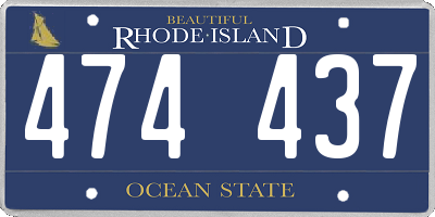 RI license plate 474437