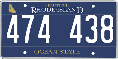 RI license plate 474438