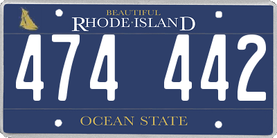RI license plate 474442