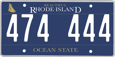 RI license plate 474444