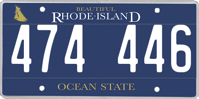 RI license plate 474446