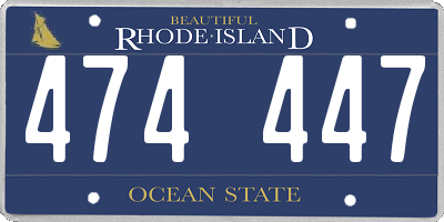 RI license plate 474447