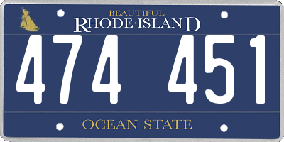 RI license plate 474451