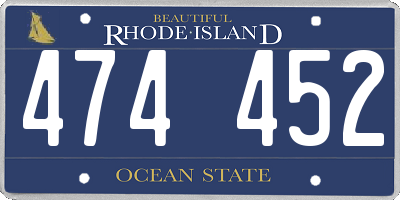 RI license plate 474452