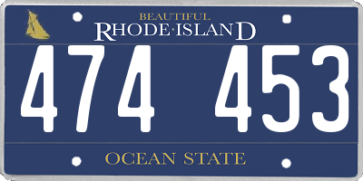 RI license plate 474453