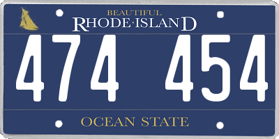 RI license plate 474454
