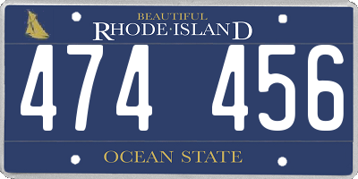 RI license plate 474456