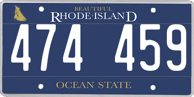 RI license plate 474459