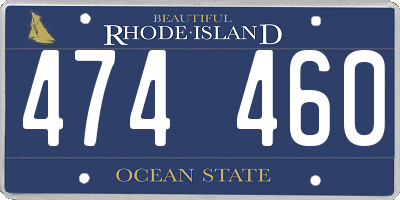 RI license plate 474460
