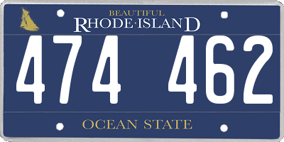 RI license plate 474462
