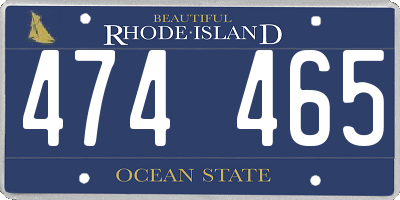 RI license plate 474465