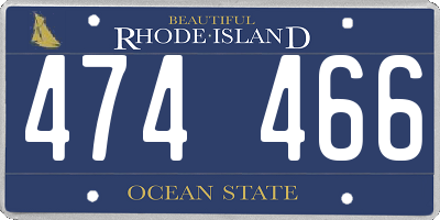 RI license plate 474466