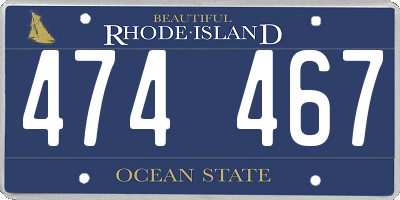 RI license plate 474467