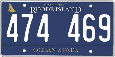 RI license plate 474469