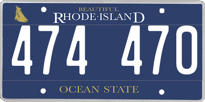 RI license plate 474470
