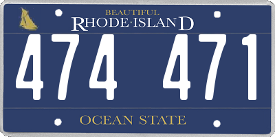 RI license plate 474471