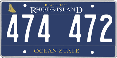 RI license plate 474472