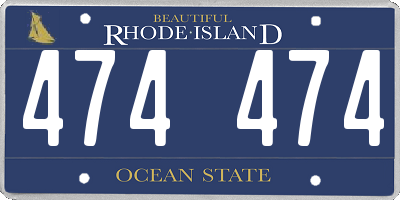 RI license plate 474474