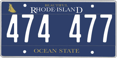 RI license plate 474477