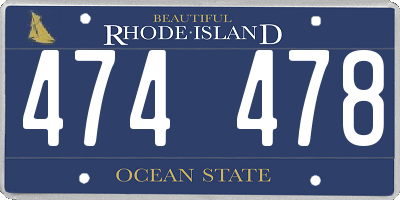 RI license plate 474478