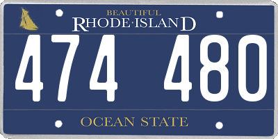RI license plate 474480