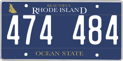 RI license plate 474484