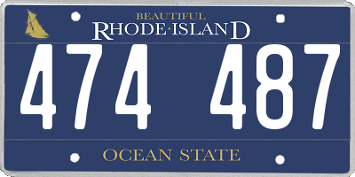 RI license plate 474487