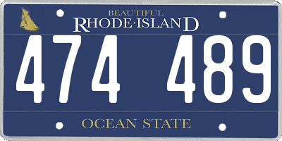 RI license plate 474489