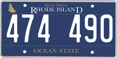 RI license plate 474490