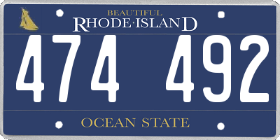 RI license plate 474492