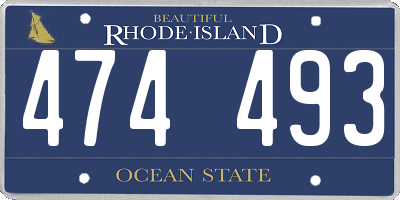 RI license plate 474493
