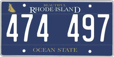 RI license plate 474497