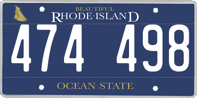 RI license plate 474498