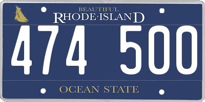 RI license plate 474500