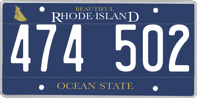RI license plate 474502