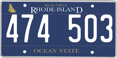 RI license plate 474503