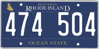 RI license plate 474504