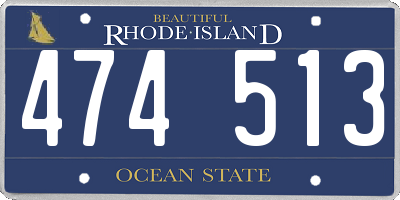RI license plate 474513