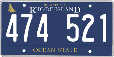 RI license plate 474521
