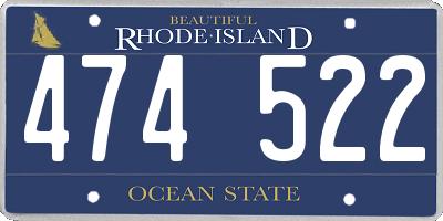 RI license plate 474522