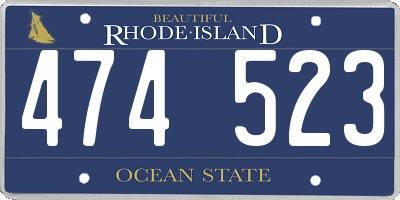 RI license plate 474523