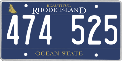 RI license plate 474525