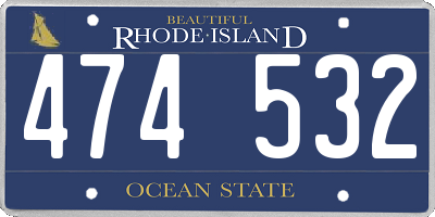 RI license plate 474532