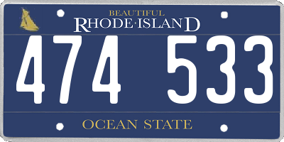 RI license plate 474533