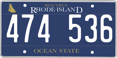 RI license plate 474536