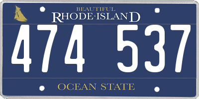 RI license plate 474537