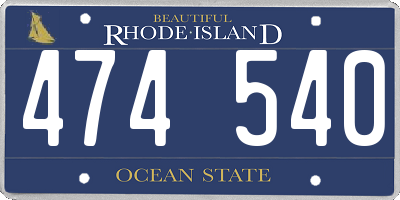 RI license plate 474540