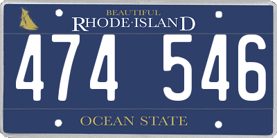 RI license plate 474546